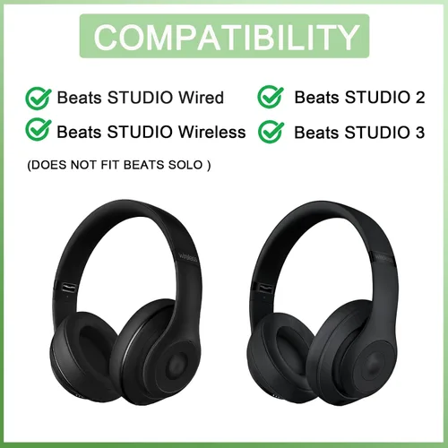Miniatura 3 de Almohadillas de repuesto para auriculares Beats Studio 2 y Studio 3 con cable e inalámbricos, almohadillas con piel proteica más suave, espuma