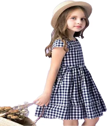 Miniatura 2 de HILEELANG Vestidos de manga corta para niñas pequeñas