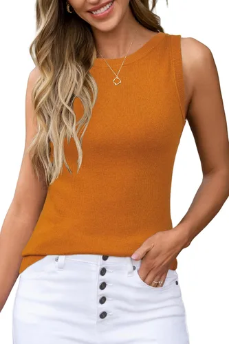 Miniatura 18 de Arach&Cloz Suéteres de mezcla de lana para mujer, no se transparentan, sin mangas, para todas las estaciones, para negocios, informal, 2025