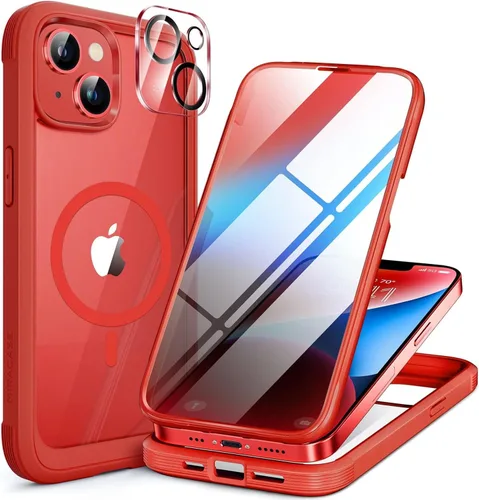 Miniatura 76 de Miracase Funda para iPhone 13 de 6.1 pulgadas, [sin burbujas] funda de teléfono de cuerpo completo con pantalla de vidrio completa integrada, sin