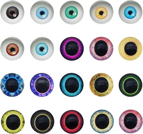 Miniatura 5 de 100 Uds. de cristal Cabujón de cristal de búho unicornio ojos de pupila humana para muñecas de arcilla, esculturas artesanales, búsqueda de 0.31