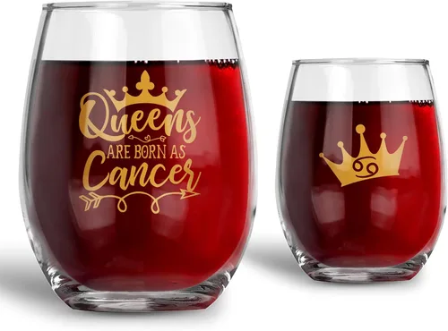 Miniatura 6 de BAD BANANAS Regalos de cumpleaños para mujeres – Queens Are Born In May – Tauro y Géminis – Copa de vino sin tallo de 21 onzas – Regalos de feliz