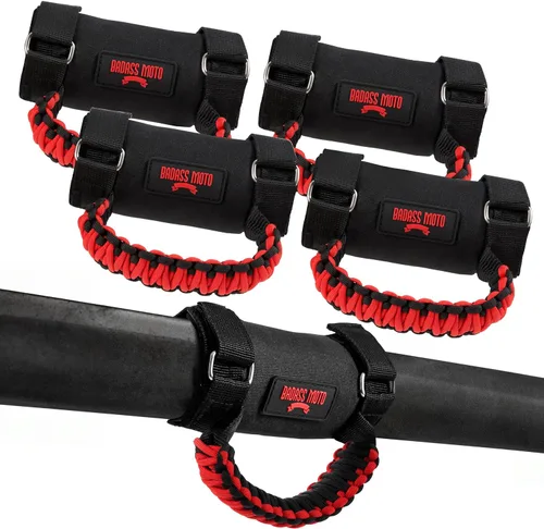 Miniatura 10 de Badass Moto Asas de agarre de barra antivuelco - Asas de agarre SXS, ATV y UTV Negro 2-PK