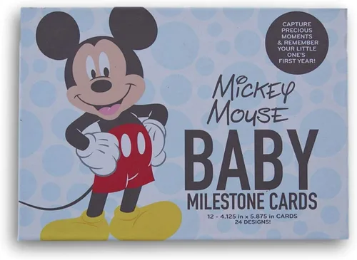 Disney Set de regalo de personajes para niñas pequeñas, tarjetas de hitos de Minnie Mouse Mickey Mouse