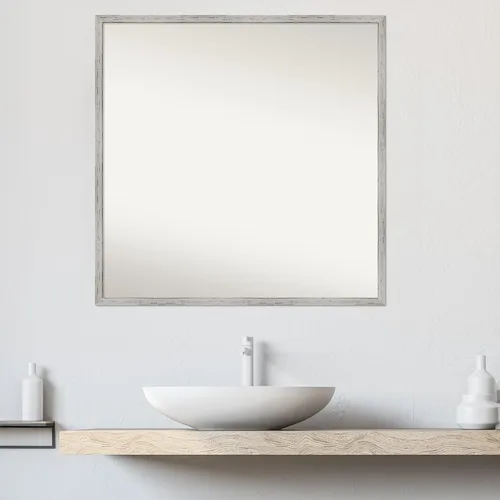 Miniatura 1086 de Amanti Art Espejo de baño blanco para sobre el fregadero, 32 x 45 pulgadas, espejo de tocador rectangular blanco esbelto, marco de madera moderno