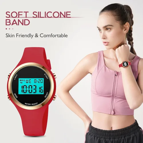 Miniatura 15 de Women LED Display Elecreonic Watch Fashion Chrono Alarm Digital Clock Woman Outdoor Sport Wirstwatch
