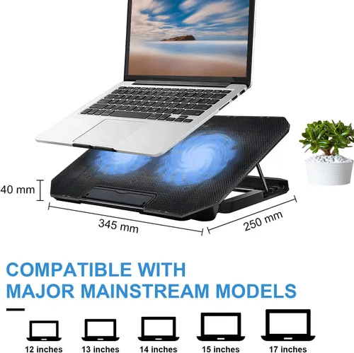 Miniatura 6 de Almohadilla de enfriamiento para laptop, soporte enfriador para laptop, almohadilla de enfriamiento para portátiles de juegos de 11 a 15.6 pulgadas