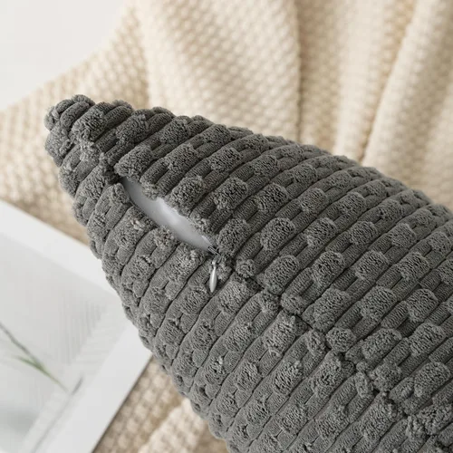 Miniatura 281 de K Kevin Textile - Juego de 2 fundas de almohada decorativas de corduroy suave azul con rayas estilo bohemio, fundas de almohada para sofá, cama