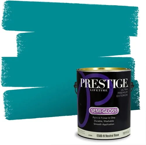 Miniatura 160 de Prestige Paints. - Base y pintura para exteriores en un solo galón, 1 galón. plano, comparable con Sherwin Williams Topsail. SW6799-PCM
