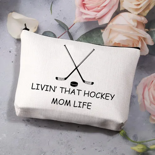 Miniatura 3 de BDPWSS Bolsa de maquillaje de hockey, regalos para mamá, regalo de jugador de hockey sobre hielo, regalo para mamá, entrenador de hockey, regalo