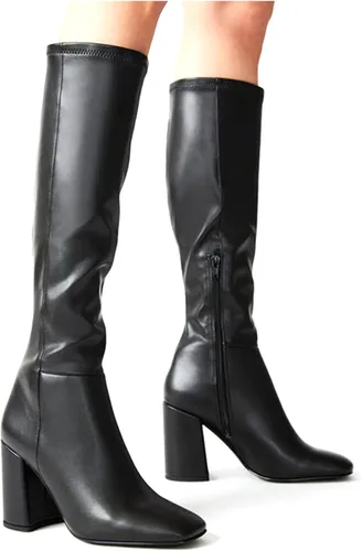 Miniatura 3 de SOVANYOU Botas altas de piel sintética para mujer, punta cuadrada, tacón grueso, hasta la rodilla, con cremallera lateral