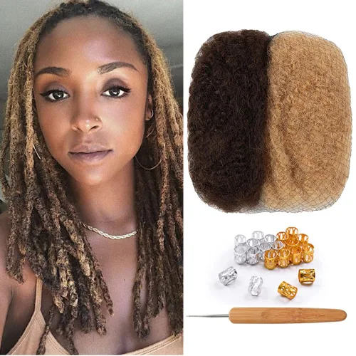 Miniatura 27 de Extensiones Loc de 10 pulgadas de grosor de cabello humano de 10 pulgadas, 10 hebras, extensiones de rastas de cabello humano para mujeres