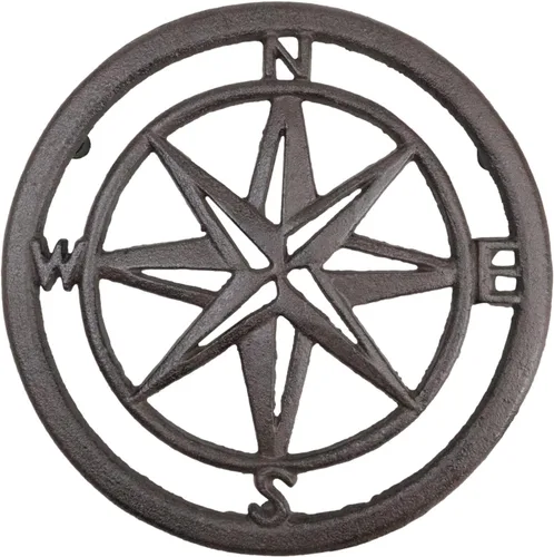 Ebros Gift Hierro fundido vintage rústico bronce Polaris estrella del norte brújula decorativa salvamanteles guía de vida guía guía de la esperanza