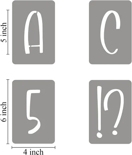 Miniatura 6 de Plantillas de letras del alfabeto de 5 pulgadas para pintar, paquete de 42 plantillas de letras y números con letreros para pintar sobre madera