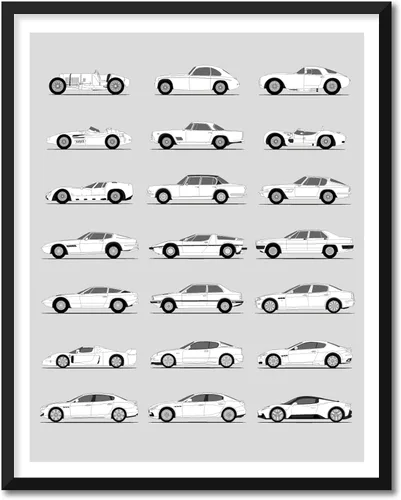 Miniatura 48 de Idea Network Póster hecho a mano compatible con Chevy impreso, arte de pared, decoración hecha a mano de lo mejor de las generaciones de Chevy