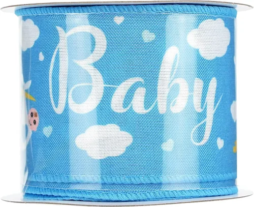 Miniatura 9 de MEEDEE Cinta de arpillera con alambre para bebé niño de 2.5 pulgadas para baby shower, pastel de pañales, regalos de bienvenida a casa, caja