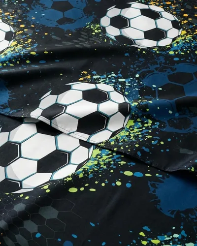 Miniatura 19 de Juego de sábanas de fútbol para niños tamaño Queen - 4 piezas de sábanas de fútbol - Ropa de cama con tema deportivo - Ultra suave, lindo y acogedor