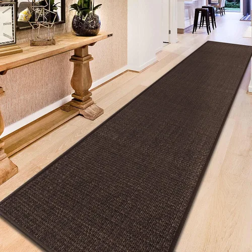 Miniatura 31 de GOYLSER Alfombras de yute de 15 pies para pasillo, alfombra de cocina, antideslizante, lavable, absorbente, alfombra de pasillo color beige