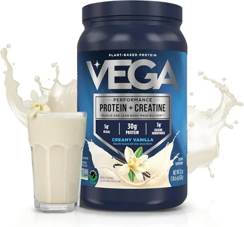 Miniatura 2 de Vega Protein + Creatina - 30g de proteína a base de plantas, sabor a vainilla, 13 porciones, 3g de creatina, 5g de BCAA, vegano, keto, sin gluten