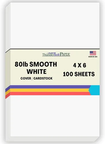 Miniatura 14 de 200 hojas de papel para tarjetas blanco brillante liso de 80#, 10,2 x 22,9 cm (4 x 9 pulgadas) Tamaño de inserción para sobre #10 - 36 kg/libra