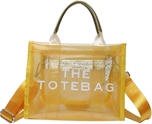 Miniatura 10 de Bolsa transparente para mujer, bolsa cruzada transparente para el almuerzo, bolsa de playa de malla grande para deportes, viajes, estadio Negro