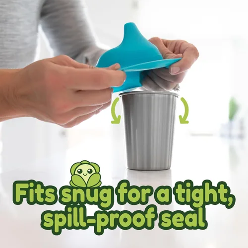 Miniatura 4 de Healthy Sprouts Tapas de silicona para tazas – A prueba de derrames, se adapta a cualquier taza, sin BPA, duraderas y suaves para bebés y niños