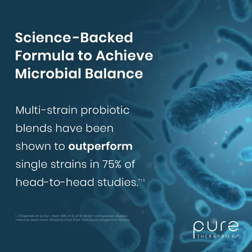 Miniatura 7 de Pure Therapro Rx Power Probiotic 100B 30 cápsulas resistentes a los ácidos, suministro para 1 mes 4 cepas probadas de 100 mil millones de UFC