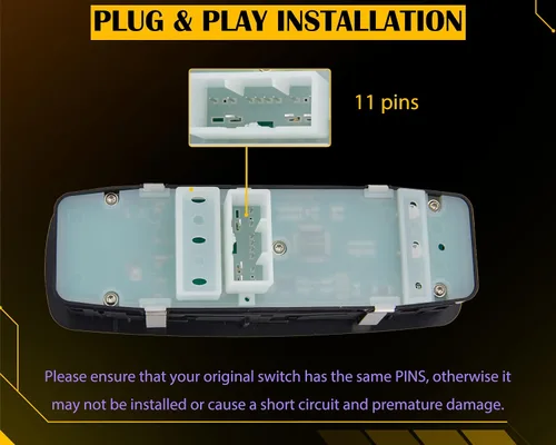 Miniatura 3 de Interruptor de ventana eléctrica. 11 pines de metal. Se ajusta para 2014-2018 Jeep Grand Cherokee. 68184803AC. Interruptor maestro de control