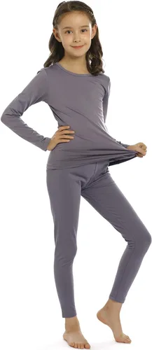 Miniatura 2 de ViCherub - Conjunto de ropa interior térmica para niñas con forro polar, calzoncillos largos, capa base, parte superior e inferior para invierno frío