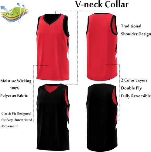 Miniatura 3 de KXK Camiseta de baloncesto reversible en blanco para hombre, uniforme de equipo, atlético, hip hop, camisetas de baloncesto S-4XL