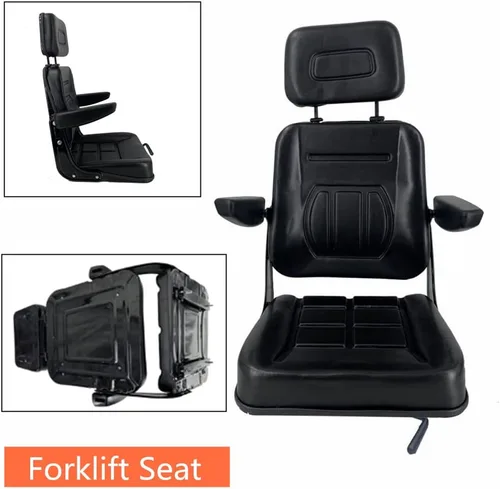Miniatura 2 de Asiento de suspensión universal para tractor, asiento de carretilla elevadora ajustable de 6/5.906 in con pista deslizante, reposabrazos
