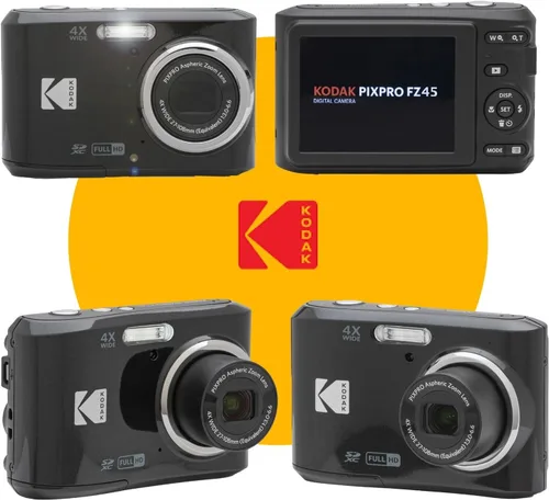 Miniatura 3 de Kodak PIXPRO FZ45 - Paquete de cámara digital con estuche negro para cámara de punto y disparo + tarjeta de memoria SD Transcend de 64 GB + cartera