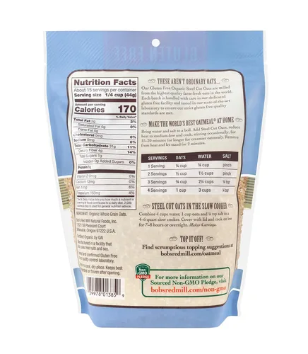 Miniatura 3 de Bob's Red Mill Avena cortada de acero orgánico sin gluten, 24 onzas (paquete de 4), sin OMG, grano entero, vegano, kosher