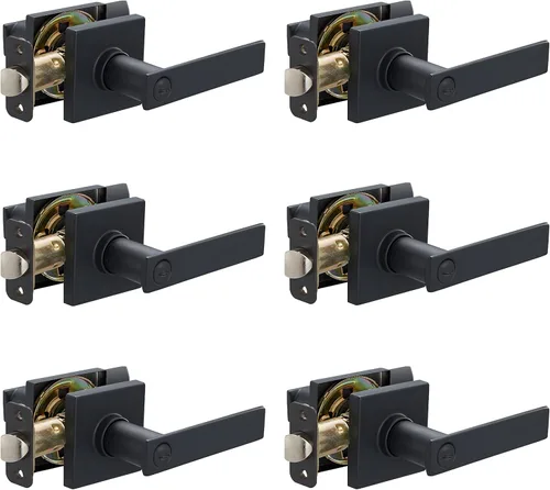 Miniatura 12 de Amazon Basics - Manilla contemporánea de puerta, modelo Stamford, privacidad - Negro mate, paquete de 1