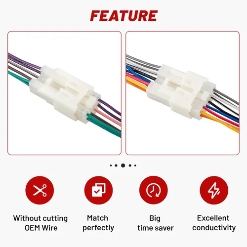 Miniatura 7 de RED WOLF Arnés estéreo para Toyota 1992-2019, Subaru 2010-2019, arnés de cable de radio hembra + conector macho sin sistema JBL añade amplificador
