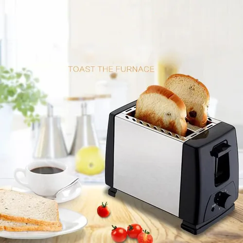 Miniatura 6 de Tostadora delgada de 2 rebanadas, tostadora de pan compacta de acero inoxidable con ranuras anchas emergentes automáticas y bandeja para migas