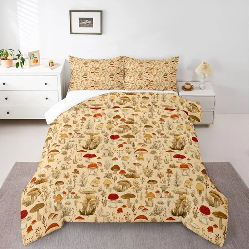 Miniatura 17 de Juego de edredón de pollo tamaño individual, juego de ropa de cama de conejo azul y rosa, caricatura Kawaii de animales salvajes, edredón amarillo