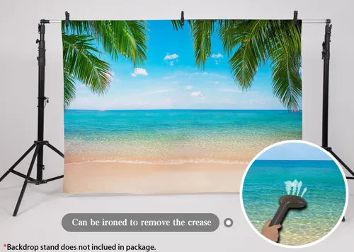 Miniatura 3 de Fondo de playa y océano, fondo tropical hawaiano, fotografía de verano, fotografía de Luau, decoraciones de fiesta temática de Ladvis 82.7 x 59