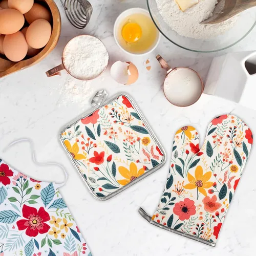 Miniatura 6 de 5 Pcs Kitchen Stuff Accessories, Kitchen Oven Mitts and Pot Holders Sets with Cooking Kitchen Aprons for Women,Gifts for Women 5 piezas