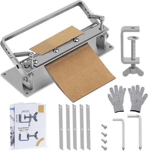 Separador de cuero, pelador de cuero, máquina de biselado manual, máquina de pelado y adelgazamiento con cuchillas para herramientas de artesanía de