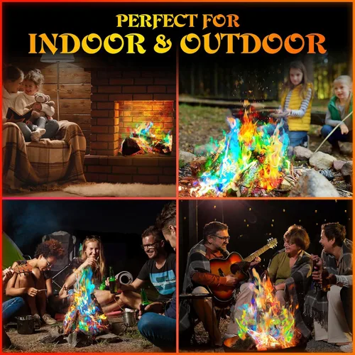 Miniatura 3 de MEKER Paquetes de Cambio de Color de Fuego – Fogata, Fogatas, Chimeneas al Aire Libre, Hoguera – Color de Fuego – Accesorios Perfectos de Campamento