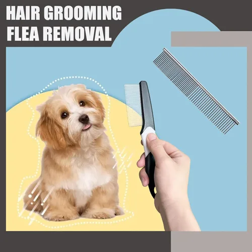 Miniatura 4 de Juego de 5 piezas de aseo para perro, cachorro, cepillo para deshedding y slicker para mascotas de pelo corto, peine para pulgas y peine de aseo