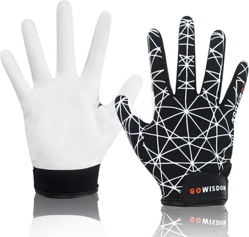 Miniatura 11 de Guantes de receptor de fútbol americano para niños - Agarre de silicona antideslizante y parte trasera de licra transpirable para un mejor control