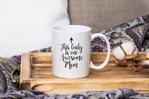 Miniatura 4 de Taza de café divertida con texto en inglés «One Awesome Mom», regalos para mamá, mujeres, los mejores regalos para mamá de parte de su hija, hijo