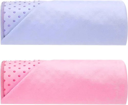 Miniatura 10 de Peryiter Pack de 2 toallas de yoga caliente de 72 x 24" con puntos de agarre, toallas de fibra adhesiva antideslizantes para yoga caliente, cubierta