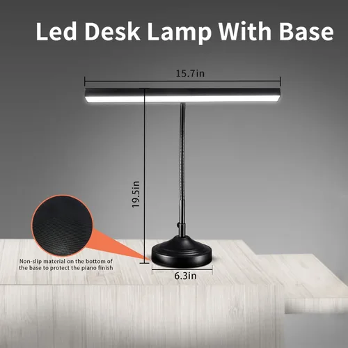 Miniatura 8 de lámpara de piano LED, lámpara de piano para pianos verticales/digitales/de cola, lámpara de soporte de música de cuello de cisne flexible con 3