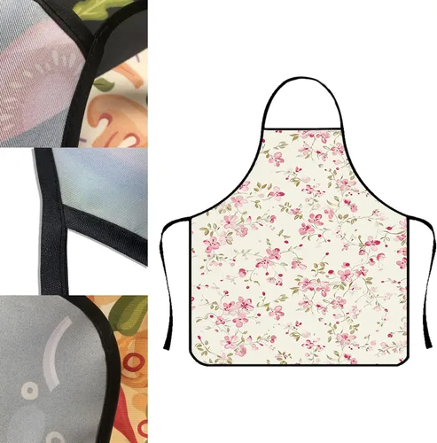 Miniatura 4 de Lindos delantales para mujer, delantales florales, delantales de cocina impermeables de poliéster para cocina, hornear, asar, pintura, aseo