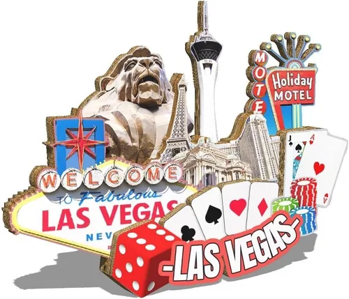 Miniatura 2 de Imán de madera para nevera, diseño de Las Vegas, diseño 3D, para viajes, coleccionables, recuerdos, decoración hecha a mano