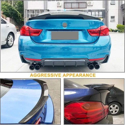 Miniatura 3 de Alerón F36 de fibra de carbono real compatible con BMW Serie 4 F36 2014-2020 de 4 puertas Gran Coupé