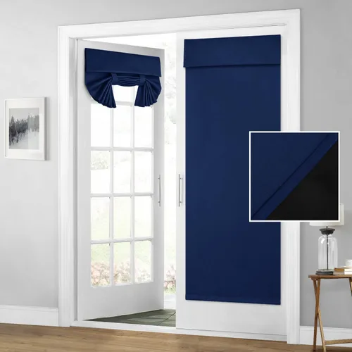Miniatura 22 de HOMEIDEAS Cortinas 100% Opacas para Luces Laterales de Puerta Principal, Cubierta de Ventana de Puerta de Aula, Persianas de Privacidad